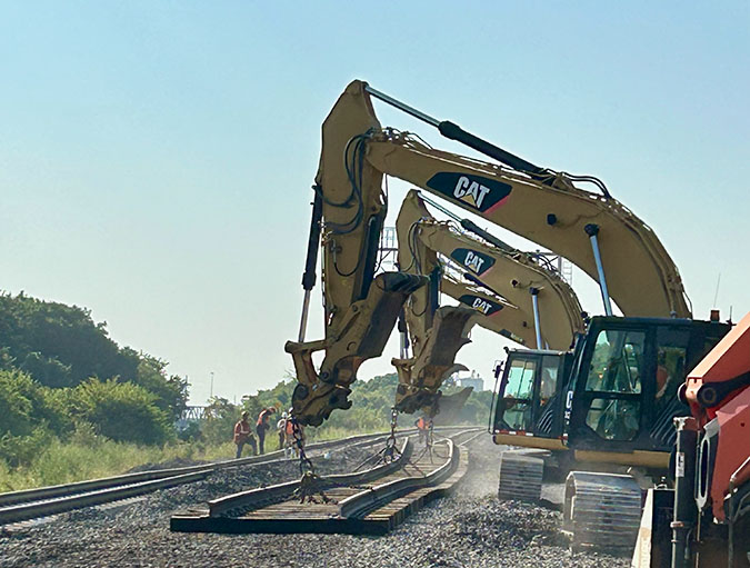 Track work under way on the Fort Worth Subdivision  Track work under way on the Fort Worth Subdivision