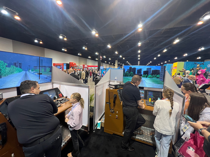 Because simulators are transportable, they and virtual reality training equipment were on display at this year’s Berkshire Hathaway shareholder meeting for guests. Because simulators are transportable, they and virtual reality training equipment were on display at this year’s Berkshire Hathaway shareholder meeting for guests.